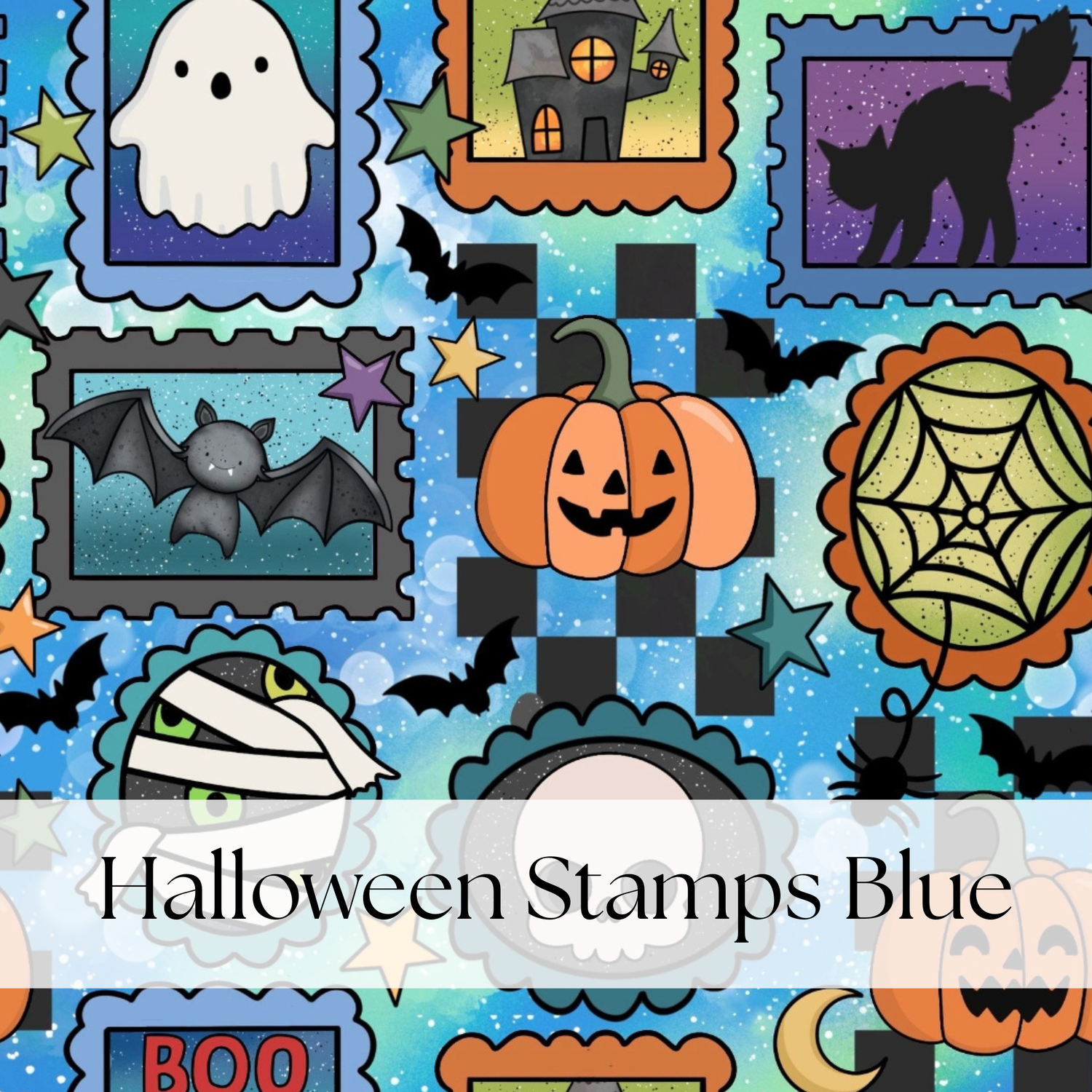 HALLOWEEN STAMPS BLUE