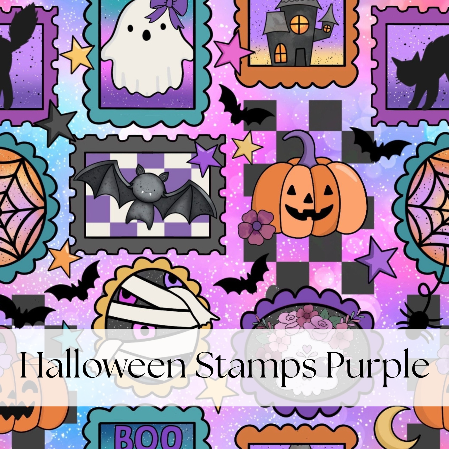 HALLOWEEN STAMPS PURPLE