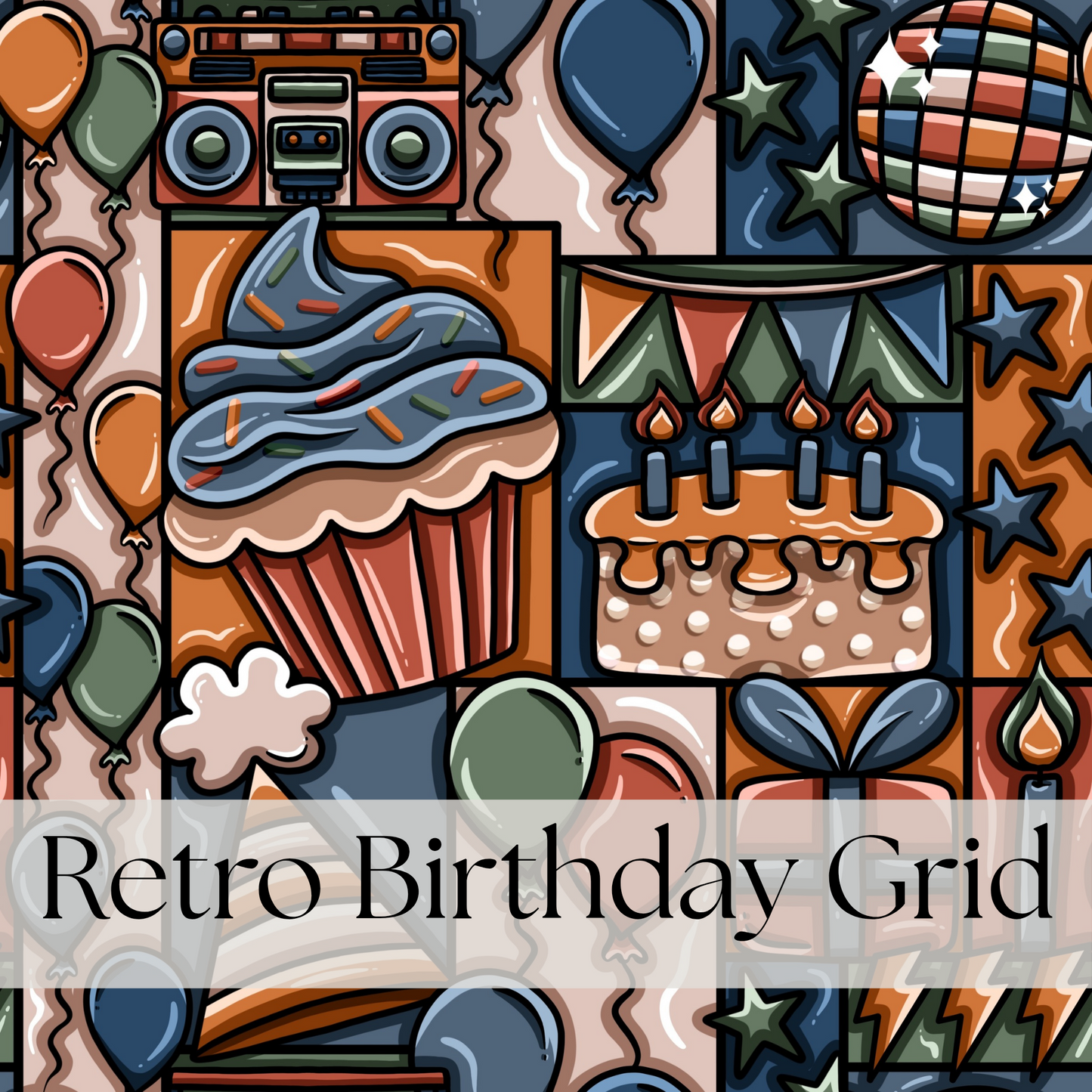 Retro Birthday Grid