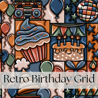 Retro Birthday Grid