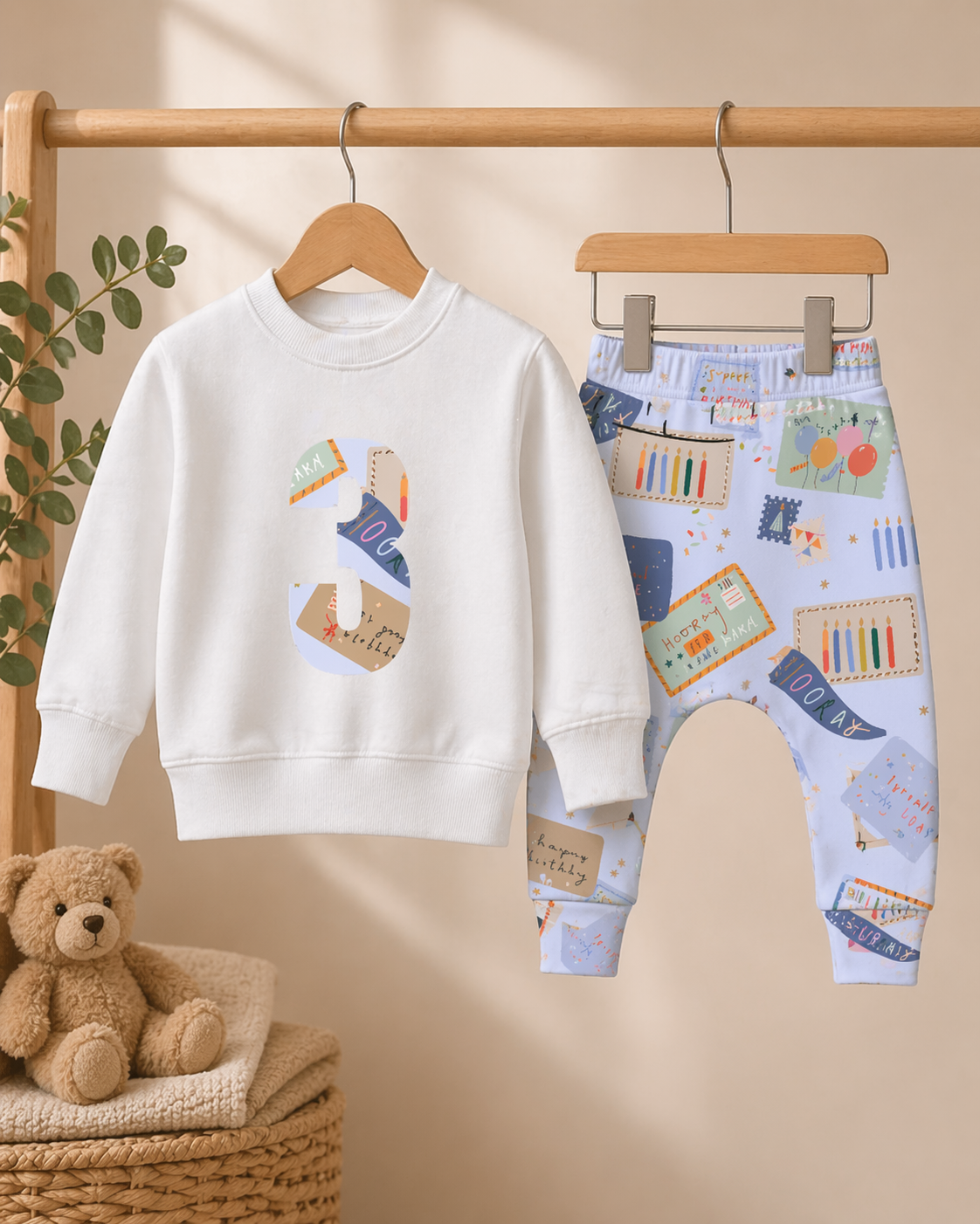 Blue Dot to Dot x JSD Collab Birthday Outfit – Embroidered Jumper & Leggings Set (6m–10y)